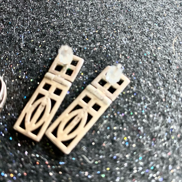 Vintage Sterling silver earrings and ring set Sterling simple Statement - Picture 4 of 11